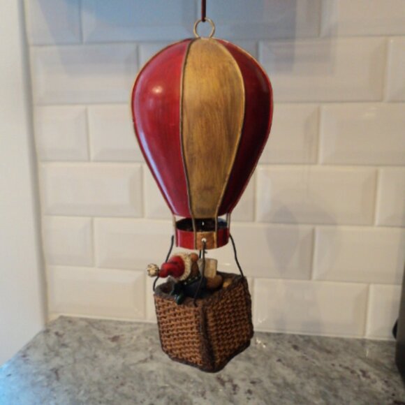 vintage bear in hot air balloon figurine ornament - Picture 6 of 6